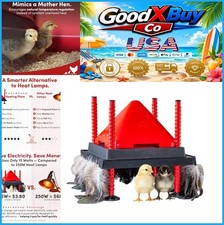 10x10 Chick Brooder Heating Plate With Anti-Roost Cone Set 15W Adjustable