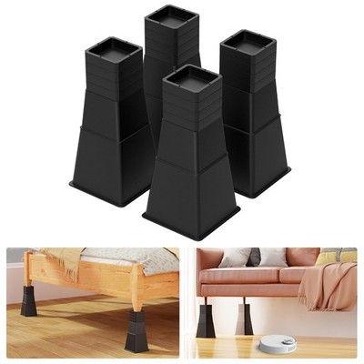 12 inch Bed Risers Heavy Duty, Adjustable Furniture Risers for Bed, Sofa, Tab...