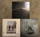 Lot of 3 Classic Vintage Pink Floyd  LPs, Wish You Were Here, Dark Side, Works