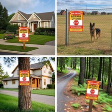 3 Pack Beware of Dog Sign, 8X12 Inches, Aluminum Metal, No Trespassing Sign