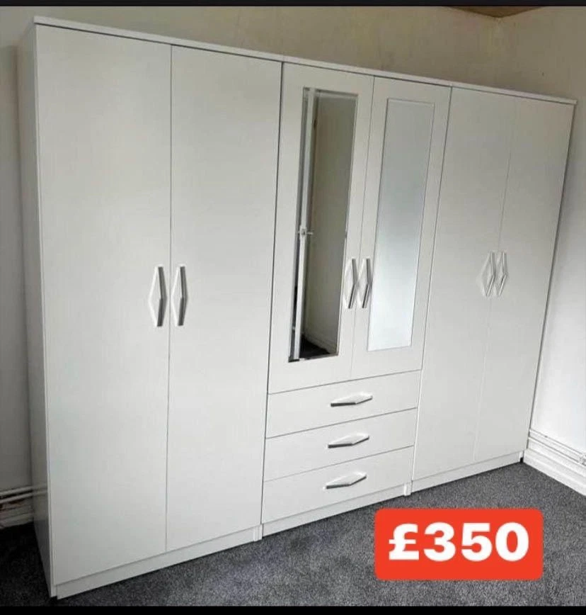 Brand New 6 Doors Cupboard/Wardrobe With Mirrors Only £350  ❤️  - Image 2 of 4