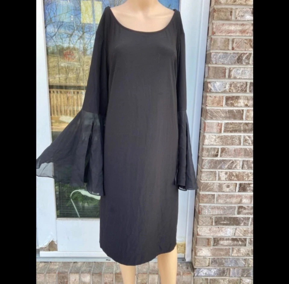 ¡NUEVO CON ETIQUETAS! Vestido Stevie Nicks manga campana negro 3X Foto 2 de 4