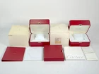 GENUINE CARTIER watch box case red 2 set COWA 0043 COWA 0049 Booklet 260415009eA