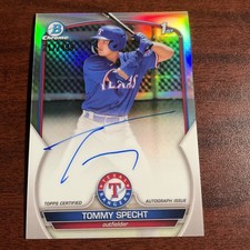 TOMMY SPECHT 2023 Bowman Chrome #CPA-TS 1ST BOWMAN PROSPECT AUTO REFRACTOR /499