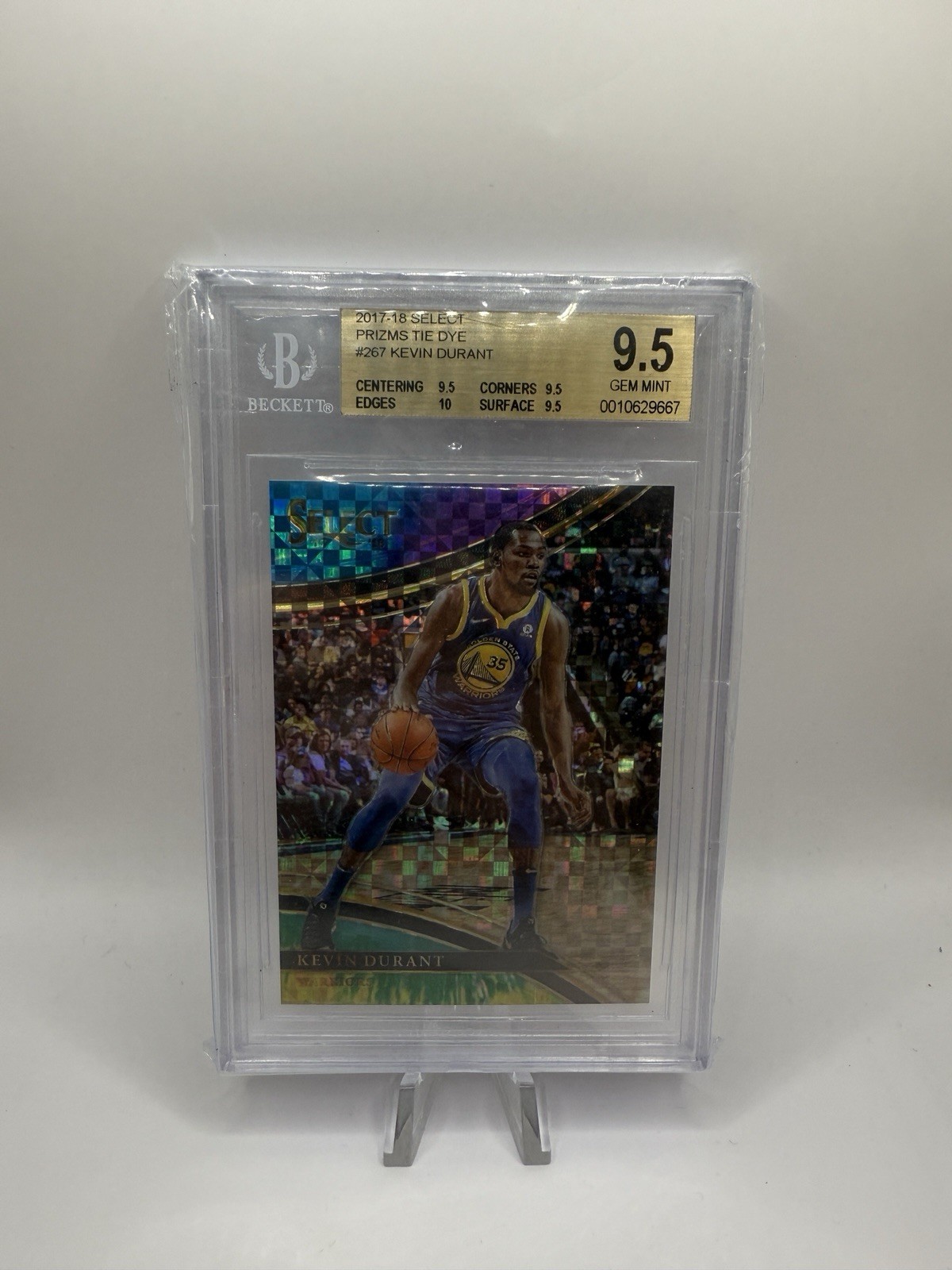 2017 Panini Select Courtside Kevin Durant #267 Tie-Dye Prizm /25 SSP BGS 9.5