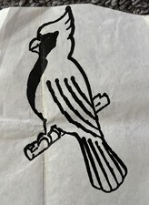 Original Vintage Cardinal Bird Iron On Transfer