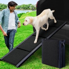 Auto Hunderampe Vierfach-Faltbar Teleskop Hunderampe Rutschfest Teppich 1.8 M