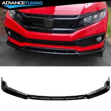 Fits 19-21 Honda Civic IKON Style Gloss Black Front Bumper Lip Splitter 3PCS