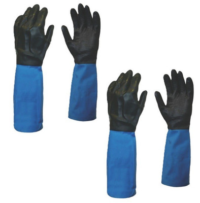 Chemikalienbeständige Handschuhe Stulpen Showa Best Chem Master x 2 Paar Gummi