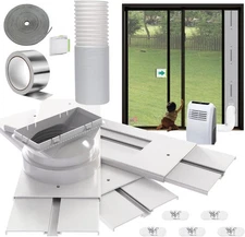 95" Sliding Door AC Vent Kit with Φ 5.9"AC Hose Security Lock & Weather Strip...