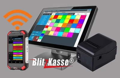 M&S SYSTEMSOLUTIONS TSE + BLITZKASSE GASTRO RESTAURANT TOUCH FUNK KASSE +1 ORDER VOLL KOMPLETT