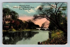 Fort Wayne IN-Indiana, Harmar's Ford, Maumee River, Vintage c1916 Postcard