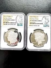 2023 S Morgan & Peace Silver Dollar 2pc Set NGC PF70 Ultra Cameo FDOI $1 US Coin