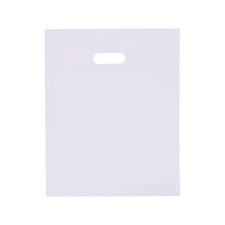 Medium Low Density White Merchandise Bags - 12”W x 15”H - Case of 1000