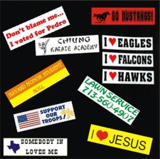 Set Custom Personalized Bumper Stickers Decals Full Colorweather Proof