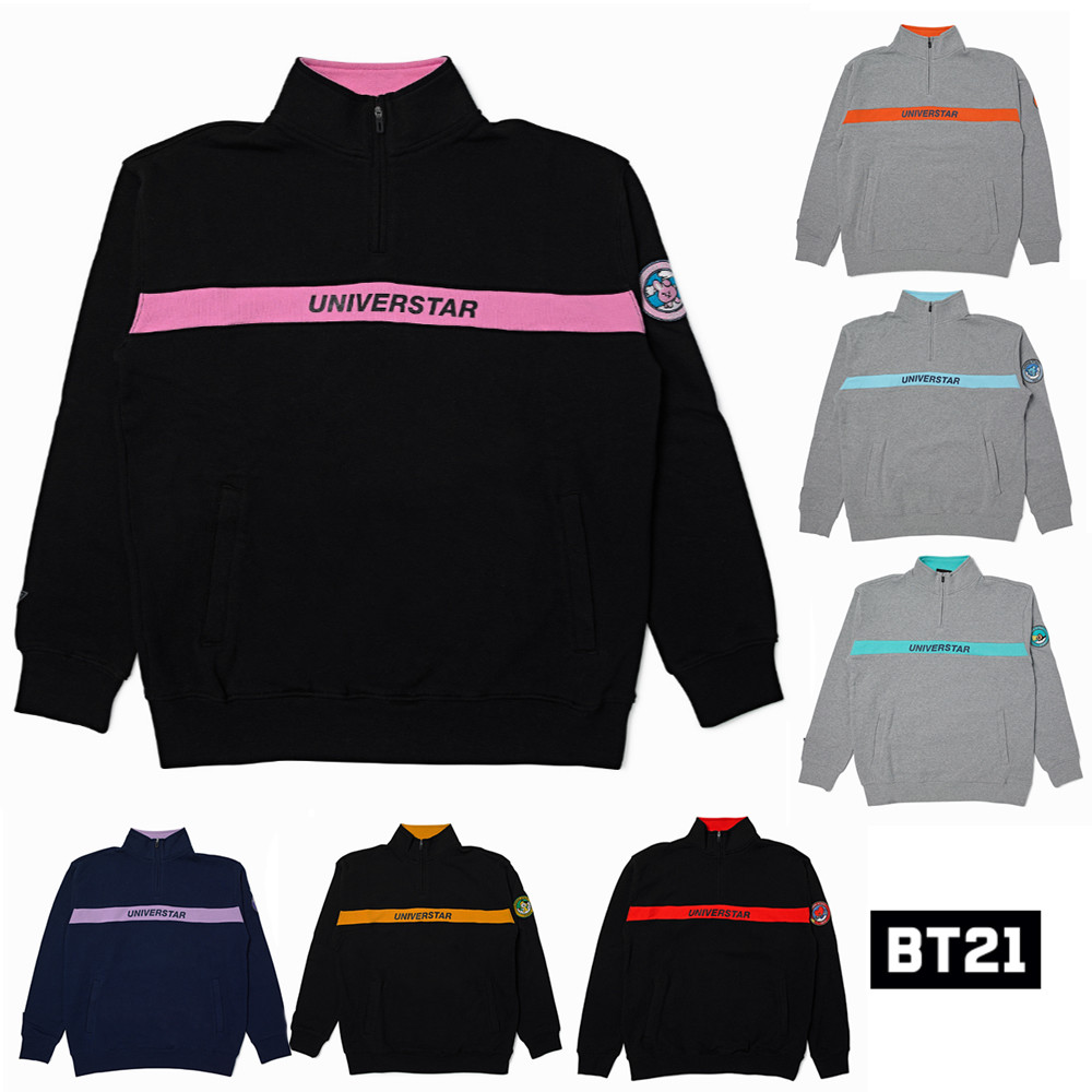 BTS BT21 Official Authentic Goods Adult Half Zip-up Sweat BTS BT21 Official Authentic Goods Adult Half Zip-up Sweat