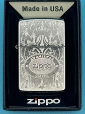 An American Classic Filigree Chrome Zippo Lighter NEW In Box