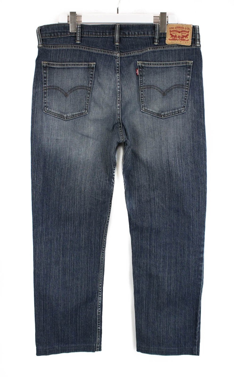 LEVI's 514 Jeans Men's W38 L30 Straight Leg Whiskers Faded Blue