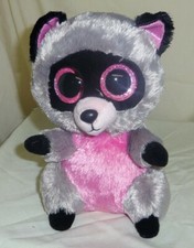 Rocco 2014 TY Beanie Boo 8.5in medium size Raccoon sparkle eyes MWMT new 34107