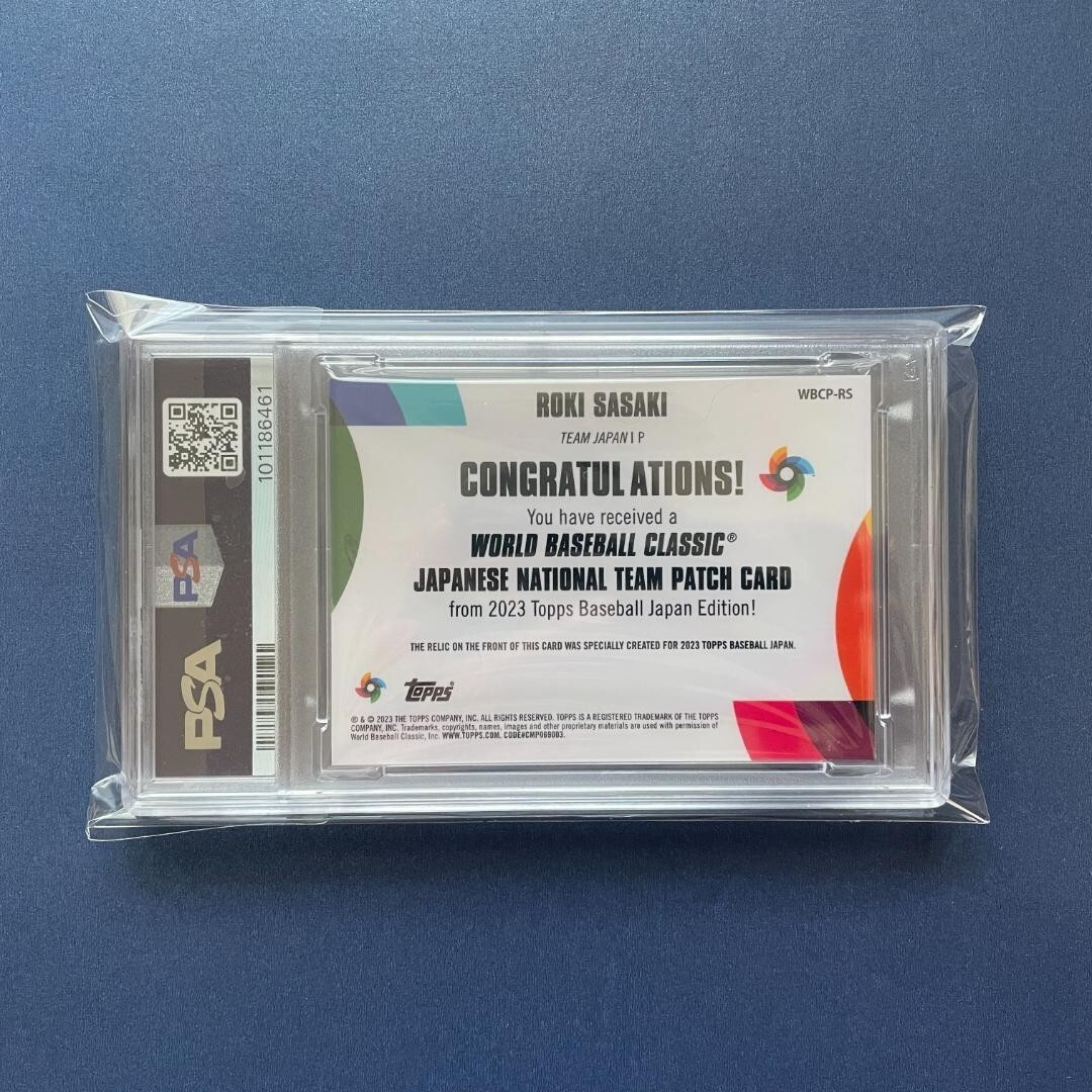 2023 Topps Japan Roki Sasaki WBC Flag Patch /99 PSA 9 Dodgers