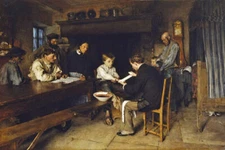 AN ACCIDENT DOCTOR BANDAGES BOY'S INJURED HAND BY PASCAL DAGNAN-BOUVERET REPRO 