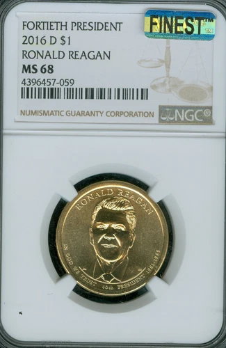 2016 D RONALD REAGAN PRES. DOLLAR NGC MS68 PQ MAC FINEST GRADE MAC SPOTLESS *