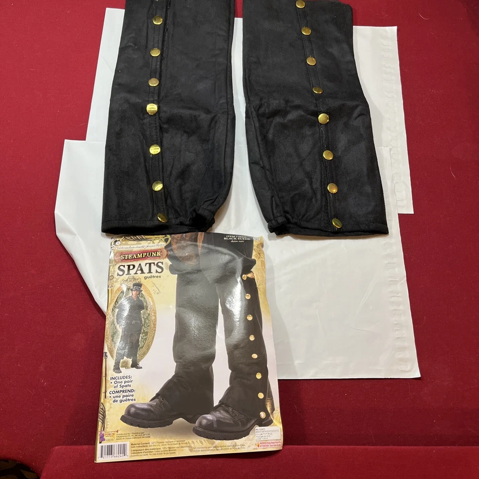 DISFRAZ RENACENTISTA COLONIAL BOTÓN DORADO PIRATA ESPATAS CUBIERTAS BOTAS NEGRAS TALLA 1 Foto 2 de 4