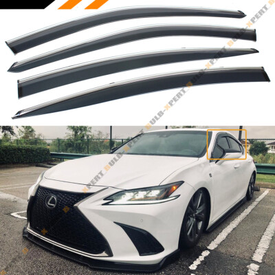 Vip Es350 FOR 2019-2024 LEXUS ES300h ES350 VIP CHROME TRIM CLIP-ON WINDOW VISOR ...