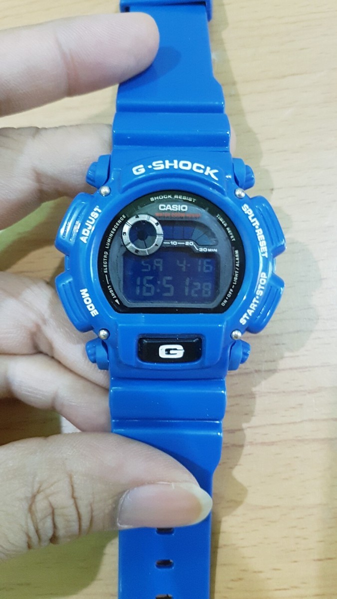 Vintage G-Shock DW-9000 Polished Sky Blue Screen Digital Watch | eBay