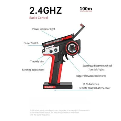 2.4GHz V8 Remote Control Assembly For Wltoys 124008/104016/New Version of K989