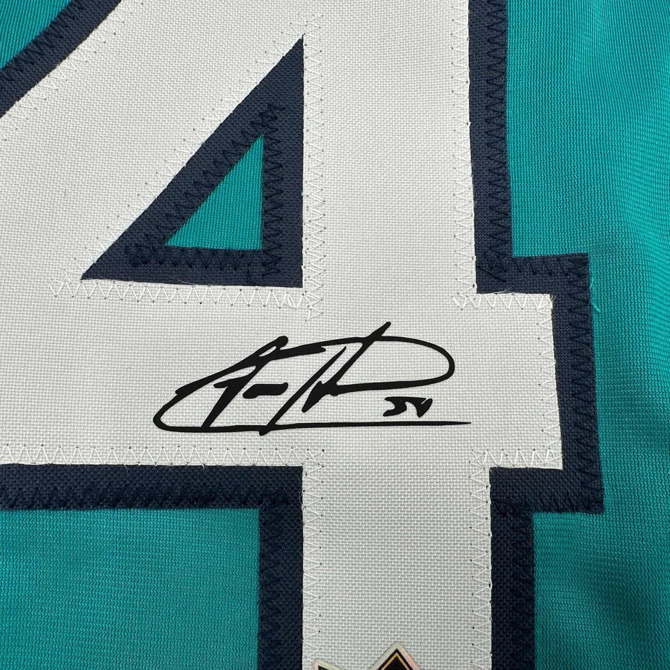 Camiseta deportiva facsímil autografiada Felix Hernandez Seattle verde azulado reimpresión talla XL para hombre Foto 2 de 4