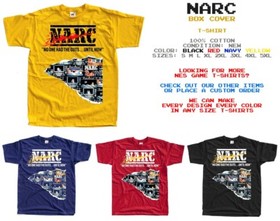 NARC Nintendo Famicom NES Game COVER T-shirt S-5XL BLACK NAVY RED YELLOW