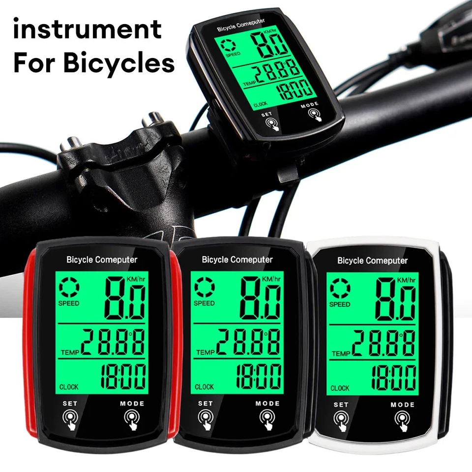 Bicycle Computer Waterproof Bike Kilometer Counter Temperature Display Odometer - Bild 3 von 4