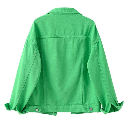 Womens Ladies Stretch Denim Jacket Soft Cotton Loose Plus Zise Stonewash Coat!@ - Picture 21 of 26