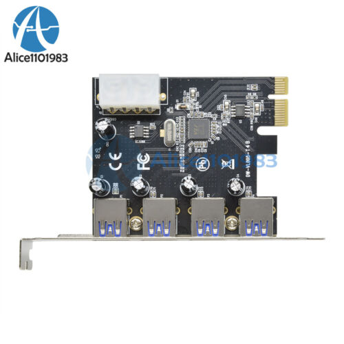10pc 4 Port PCI-E to USB 3.0 HUB PCI Express Expansion Card Adapter 5 Gbps Speed - Picture 4 of 8