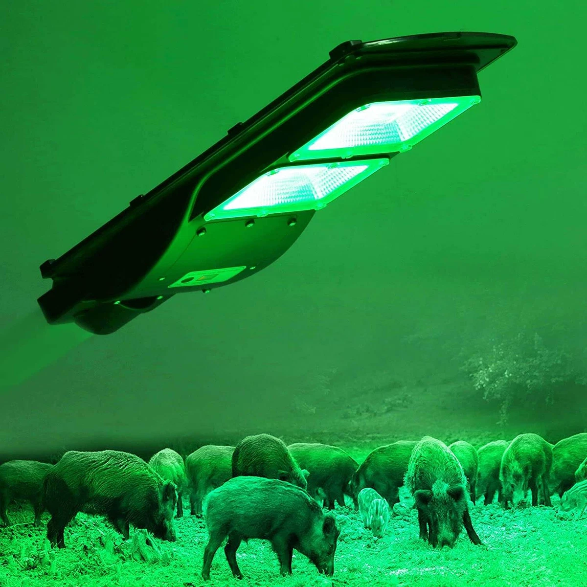 Bsod Hog Light Solar Green Lights for Hunting Deer Hog Pig Activated Feeder Acc