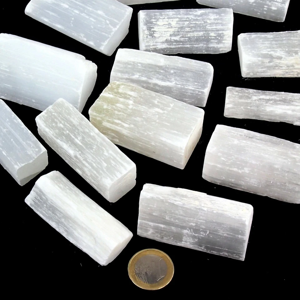1 kg Selenit Kristalle roh Stäbe Länge je ca. 50 mm Marienglas / Fundort Marokko - Bild 2 von 4