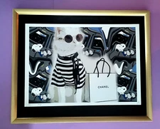 🔥Death NYC Large Framed 16x20in Pop Art Certified Cat Chanel Bag Snoopy *