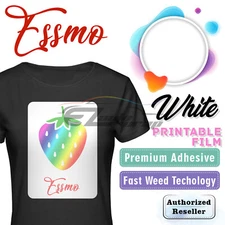 Essmo™ White Printable Heat Transfer Vinyl HTV T-Shirt 24" Iron Heat Press DD03