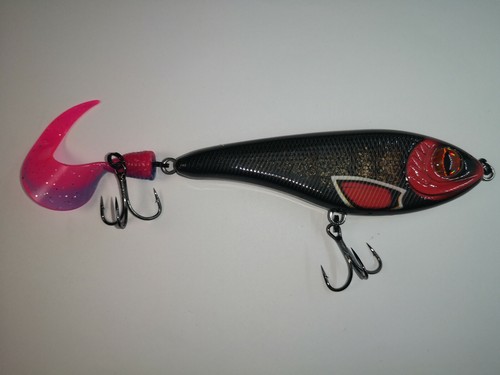 Kunstköder Wobbler Raubfischköder Jerk Hard Bait mit Soft Tail Hecht Angeln - Bild 51 von 52