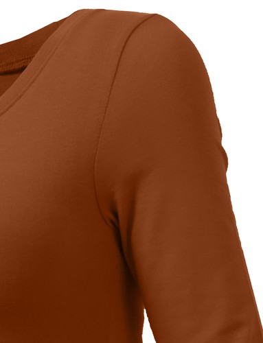 T-shirt casual NE PEOPLE da donna leggera base maniche lunghe girocollo collo casual NEWT78 - Foto 22 di 213