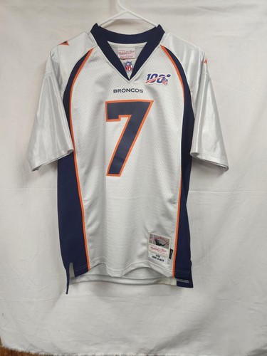 🔥 100 YEARS 🔥 Denver Broncos JOHN ELWAY Mitchell & Ness White NFL AWAY Jersey