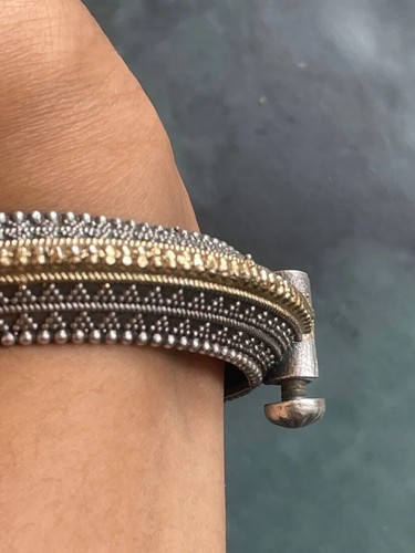 Dual Tone Ethnic Antique Look Openable Kada - Picture 2 of 4