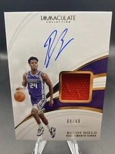 Buddy Hield 2018-19 Panini Immaculate Game Worn Sneaker Patch Auto 08/49