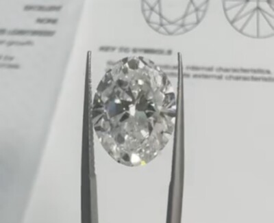 3 Ct Shape Oval  Cut White  Colour D Grade VVS1  For Gift