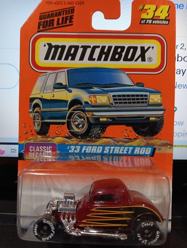 Matchbox 1997 '33 Ford Coupe & '33 Ford Street Rod Lot Of 2 Mint Cards - Picture 3 of 3