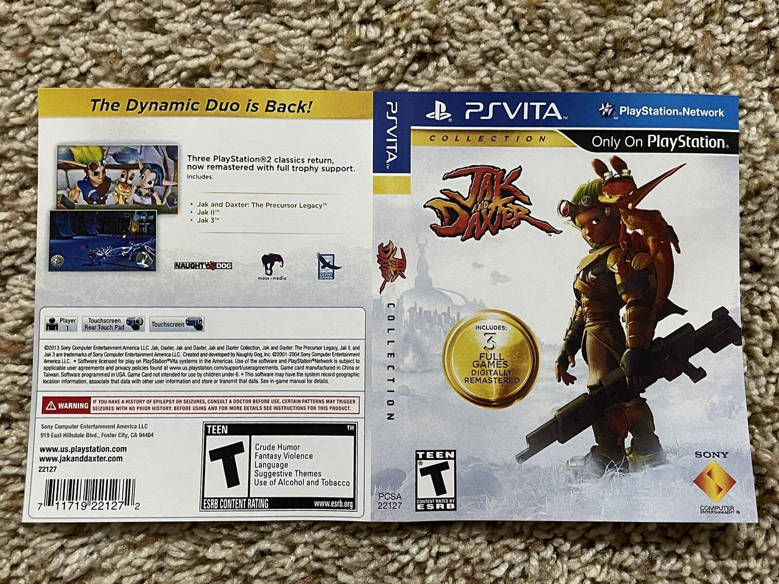 Jak and Daxter Collection (Replacement Art Cover & Case Only, NO GAME