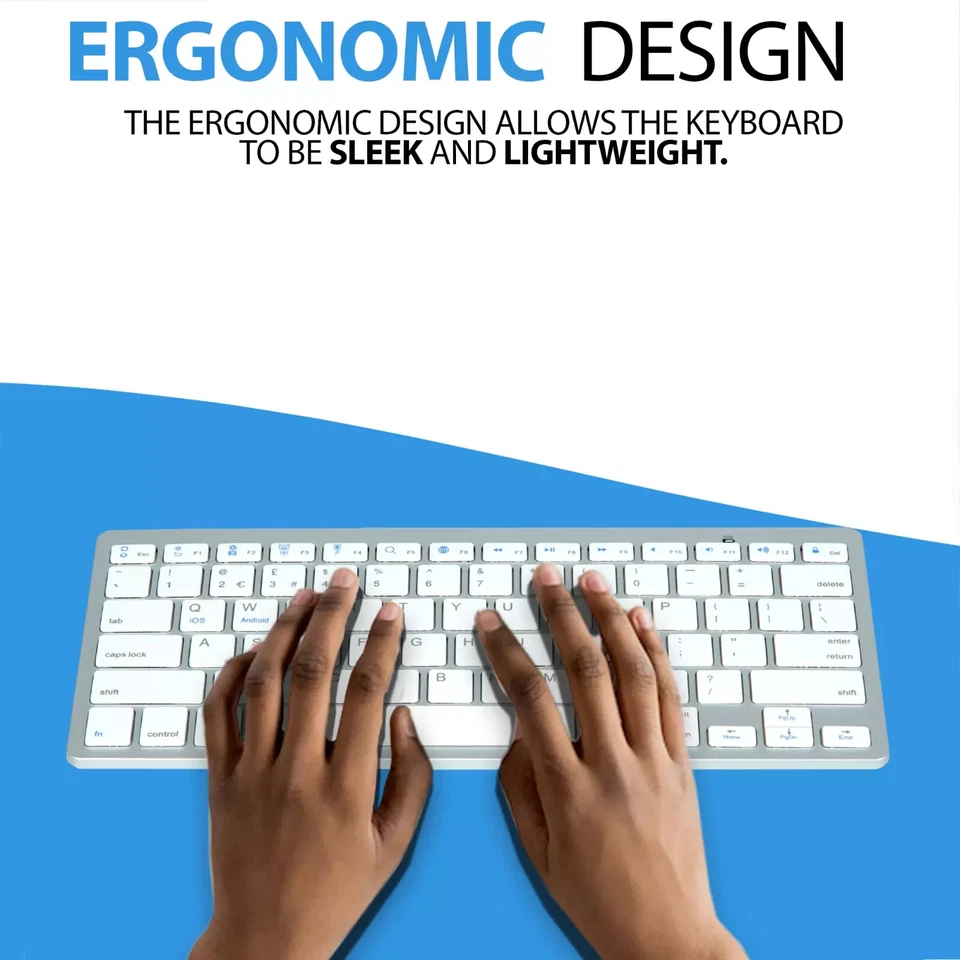 NEW SLIM WIRELESS BLUETOOTH KEYBOARD FOR IMAC IPAD ANDROID PHONE TABLET PC UK - Image 4 of 4