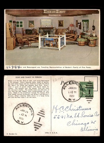 Mayfairstamps US 1951 Allentown NY To Chicago Beauregard & Traveling Rep. Postca