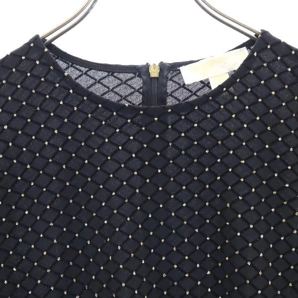 Michael Kors All over fantasia glitter manica lunga pezzo unico M Nero Donna